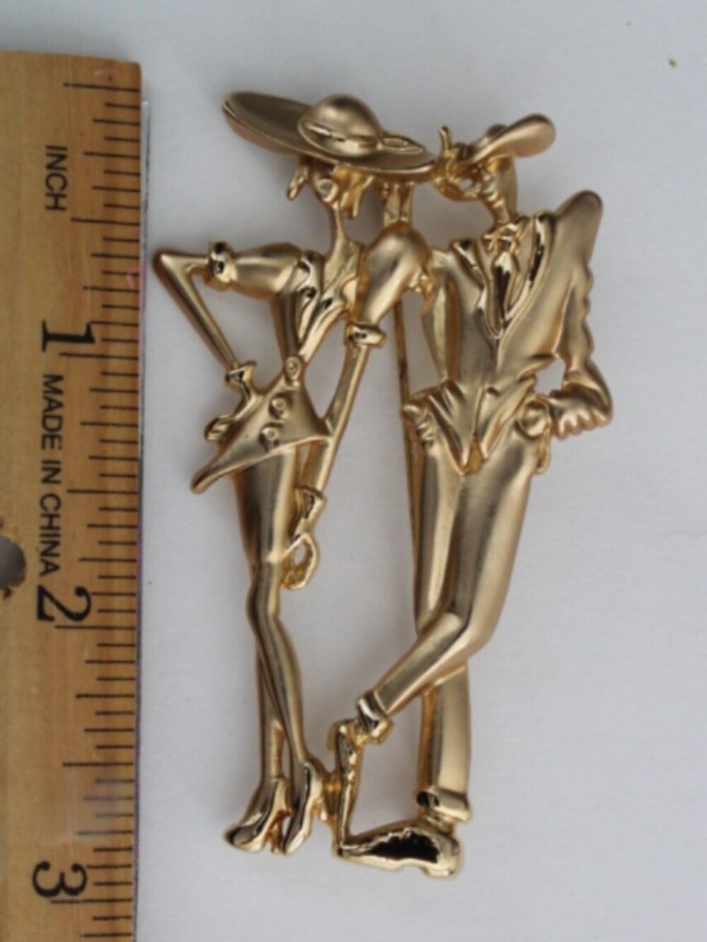 Vintage Golden Couple Broooch